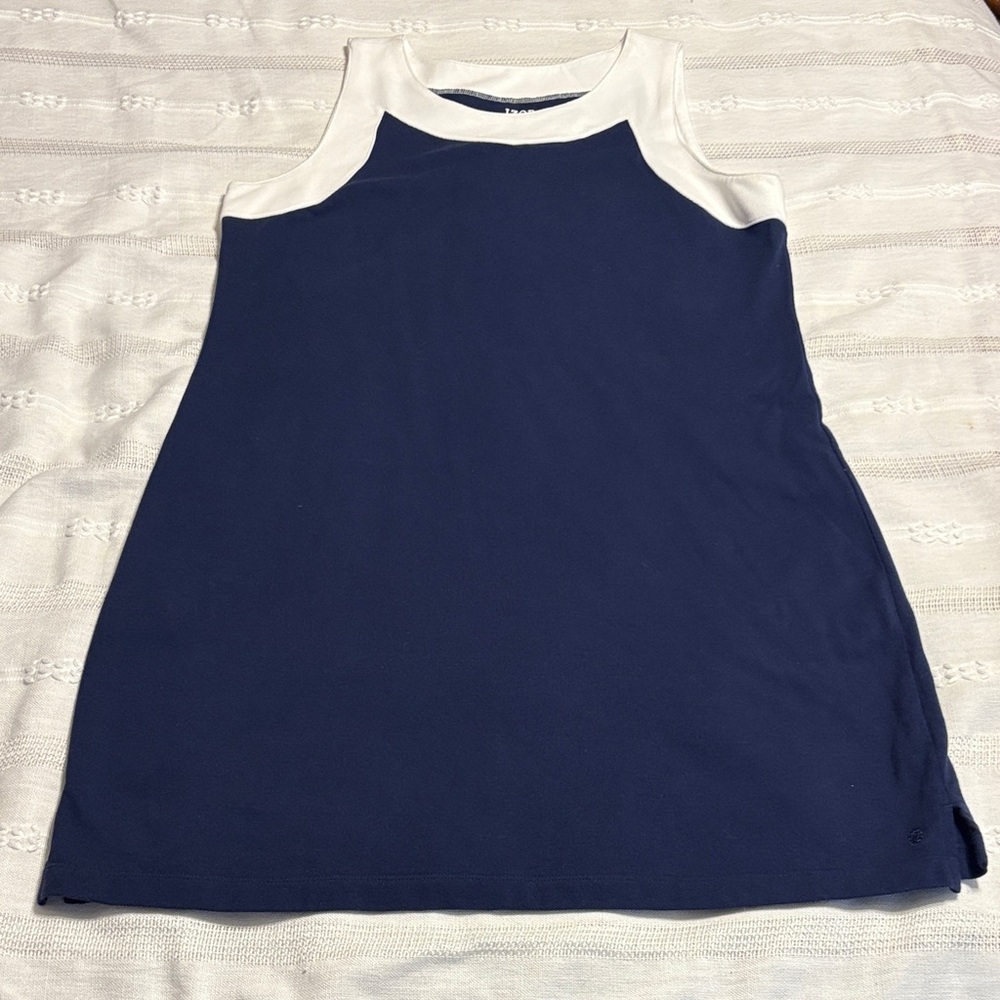 Izod Navy and White Sleeveless Dress